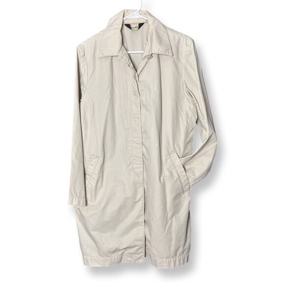 Vintage Eddie Bauer Rain Trench Jacket In Oatmeal - Picture 2 of 6